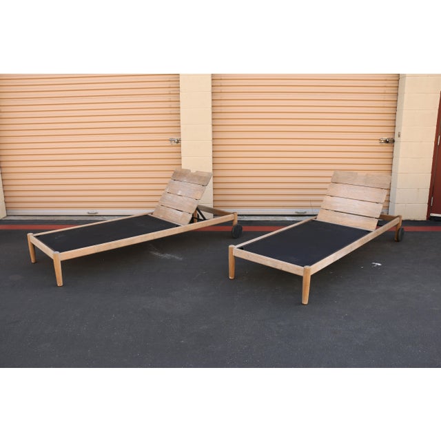 Studio Tolvanen Terassi Teak Chaise Lounges — Pair, Contemporary Outdoor Design For Sale - Image 14 of 18