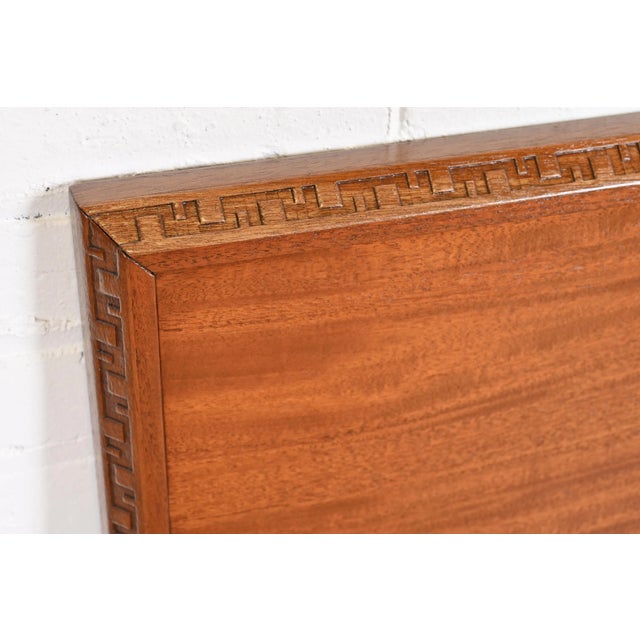 1950s Frank Lloyd Wright Taliesin Mahogany Twin Headboard, Newly Restored For Sale - Image 5 of 12
