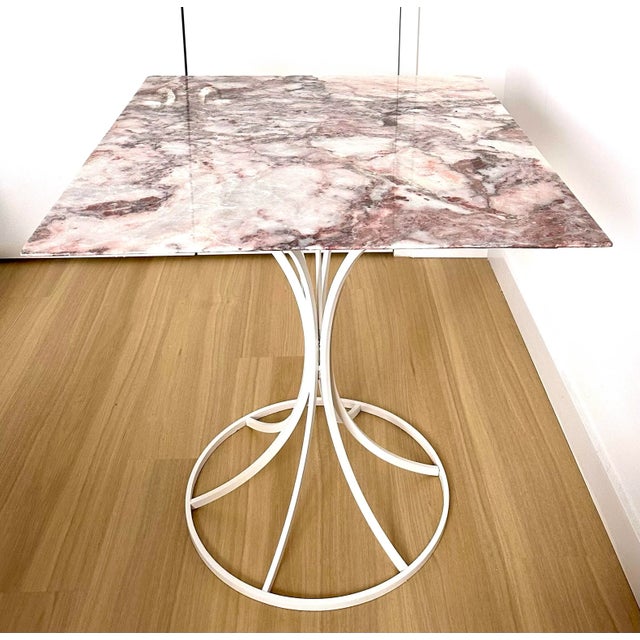 Laverne International and Rose Granite Flower Stem Pedestal Table. Designed by the iconic Estelle and Erwine Laverne,...