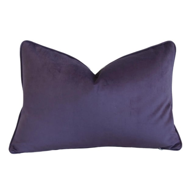 Designer Italian Mariano Fortuny Lavender & White Papiro Feather/Down Pillow 24” X 16” For Sale In Los Angeles - Image 6 of 7