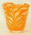 Beautiful Italian Murano Venetian style hand blown orange art glass decorative handkerchief vase. Sculptural decorative...
