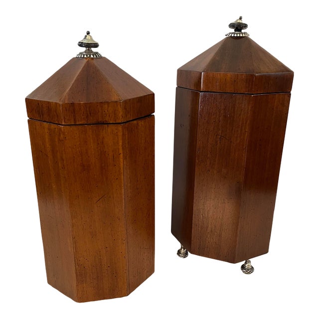 1980s Maitland Smith Mahogany Wood Storage Trinket Box Container 925 Sterling Trim Hollywood Regency For Sale