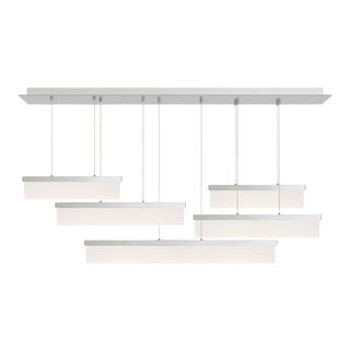 Visual Comfort Modern Sweep Linear Chandelier LED Polished Nickel For Sale