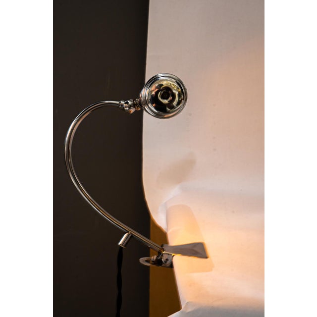 Art Deco Nickel Clamp Table Lamp, Vienna, 1920s For Sale - Image 10 of 18