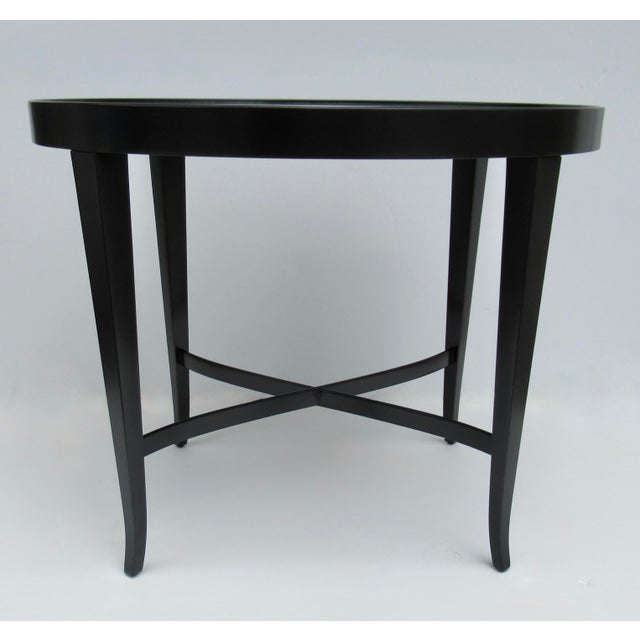 2010s Barbara Barry Collection for Baker Furniture Black Satin Lacquer Oval Shaped Side/End Table For Sale - Image 5 of 18