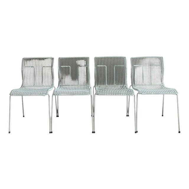 Galvanized Metal Rascal Dining Chairs by Niall O'Flynn for Spectrum, 1997, Set of 4 For Sale