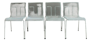 Galvanized Metal Rascal Dining Chairs by Niall O'Flynn for Spectrum, 1997, Set of 4