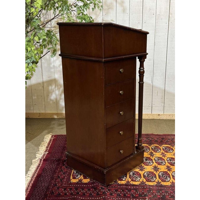 Brown English Mahogany Music Stand, 1950s For Sale - Image 8 of 14