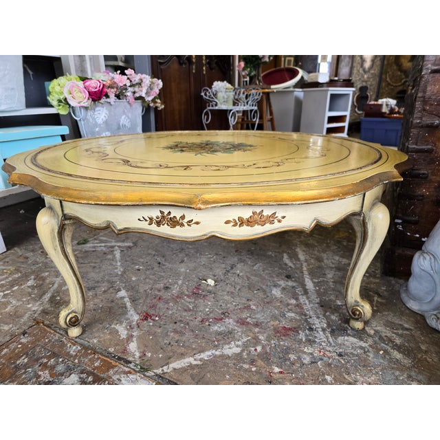 1970s Vintage French Provincial Round Coffee Table | Chairish