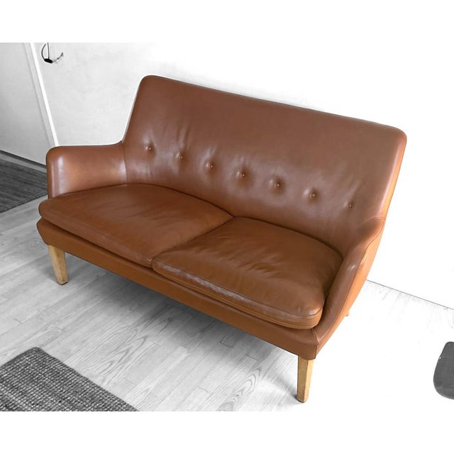 Arne Vodder Model 53 Sofa in Cognac Leather by Arne Vodder, 1953 For Sale - Image 4 of 11