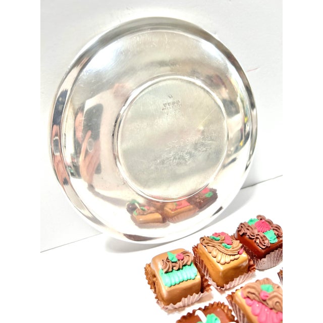 Silver Silverplate Tray With Faux Christmas Holiday Chocolates - A Set of 8 For Sale - Image 8 of 10
