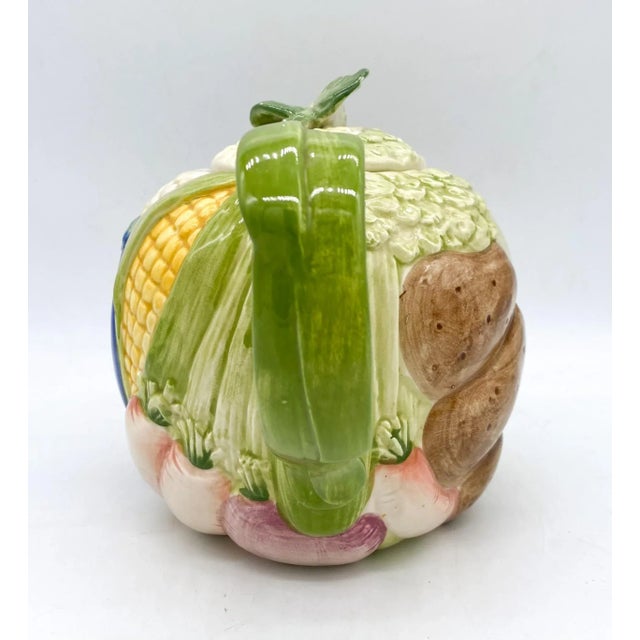 Ceramic 1980s Fitz & Floyd Trompe L’Oeil Garden Vegetables Teapot – Whimsical Ceramic Decor For Sale - Image 7 of 11