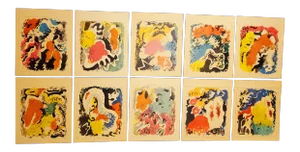 1960s Mid Century Abstract Expressionist Lithographs by Carlos Merida - Set of 10