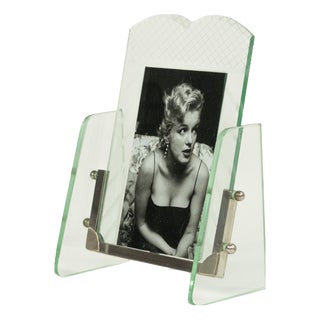 Mid-Century Picture Frame in Glass and Steel attributed to Fontana Arte, Italy, 1950s For Sale