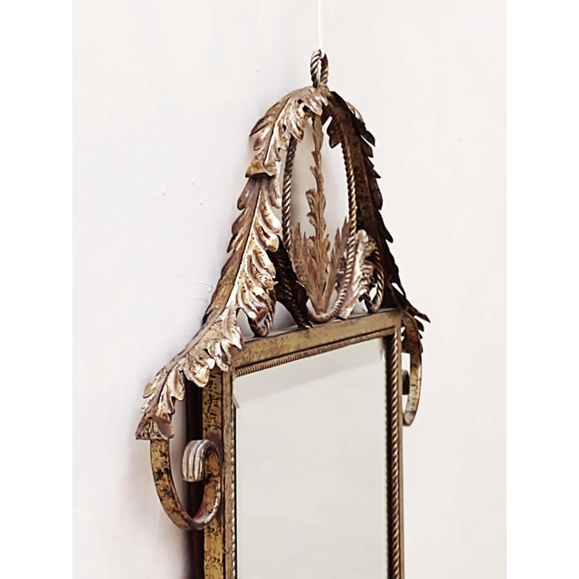 1970s Regency Style Gold Finished Metal Framed Mirror For Sale - Image 5 of 5