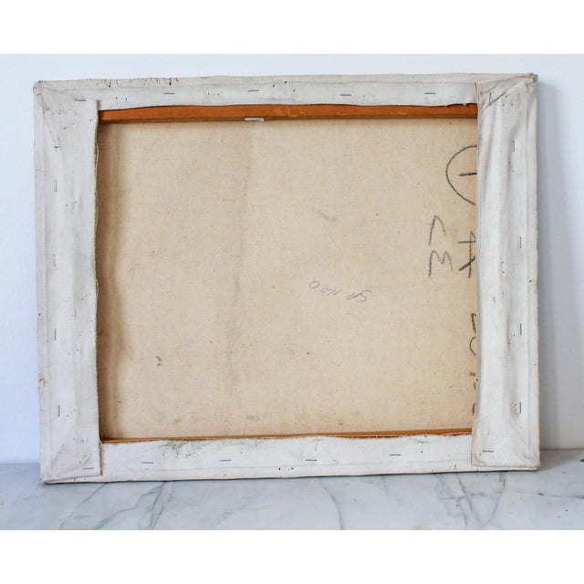1970's Abstract Painting on Canvas by Sanchez For Sale - Image 4 of 7