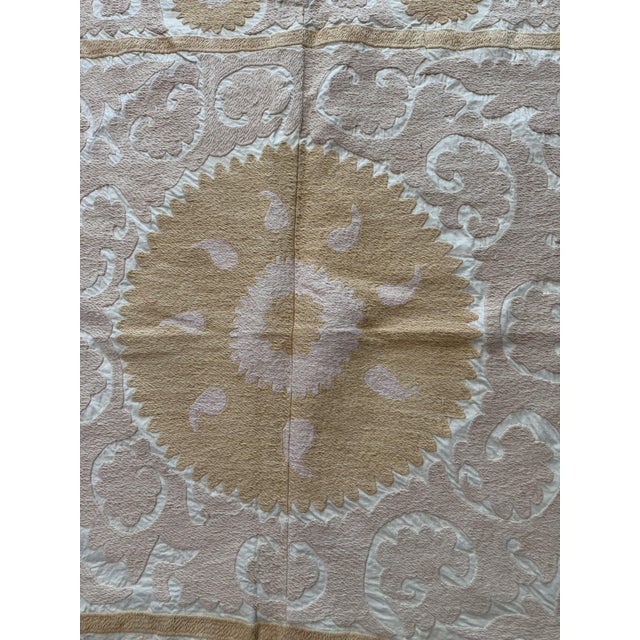Mid-Century Modern Vintage Embroidered Asian Suzani Wall Decor For Sale - Image 3 of 8