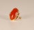 Vintage 14K Yellow Gold Statement Ring with Carnelian Agate Stone Cabochon Cut and White Gold Accent For Sale - Image 14 of 14