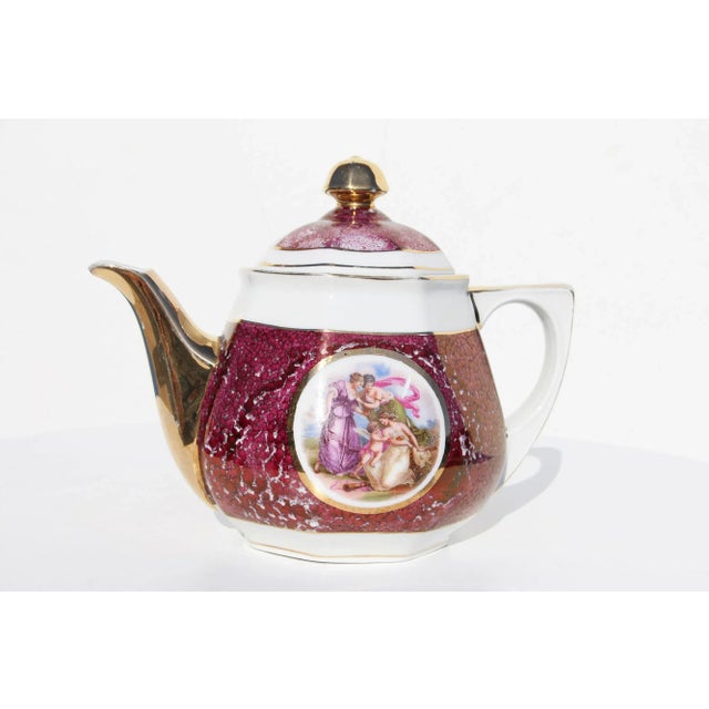 1930s Vista Alegre, Portugal Porcelain Tea Pot Depicting Angelica Kauffmann Paintings For Sale - Image 13 of 13