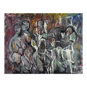 Large Scale Neo-Expressionist Figurative Composition in Oil by Daniel David Fuentes