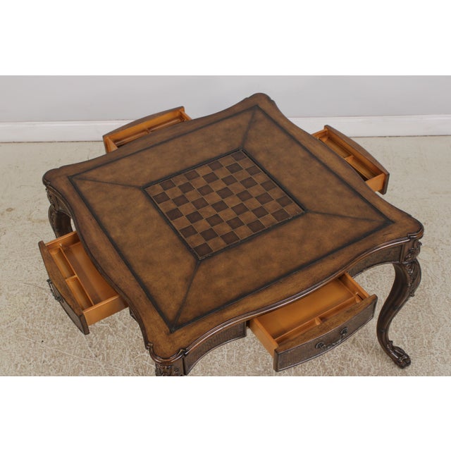Hooker Hooker Leather Top Games Table & 4 Chair Gaming Set For Sale - Image 4 of 18