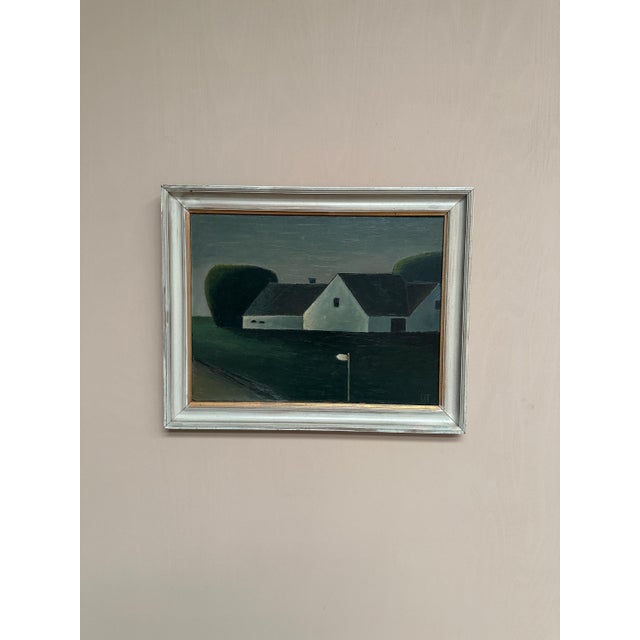 Svend O. Frederiksen, Houses and Trees, 1950s, Oil on Panel, Framed For Sale - Image 13 of 18