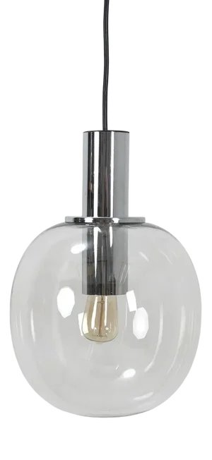 Hanging Lamp in Chrome and Glass