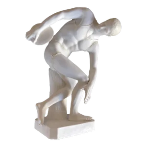 1910s Defined Italian Bisque Figure of a Discus Thrower