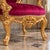 Wood 1970s Italian Artisan Baroque Gold Red Velvet Chairs-Pair For Sale - Image 7 of 11