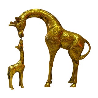 Brass Giraffes - A Pair For Sale