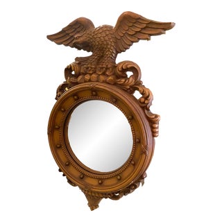 Syroco Wood Federal Style Eagle Convex Mirror For Sale