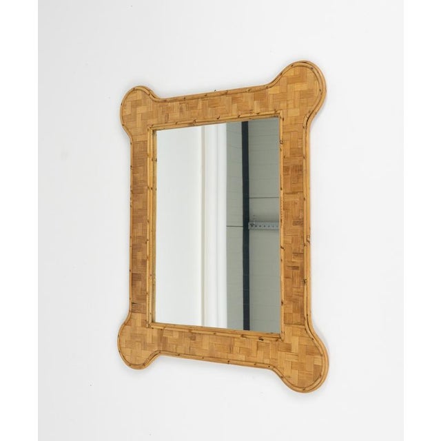 Mid-Century Modern Bamboo and Rattan Wall Mirror, 1970s For Sale - Image 9 of 13