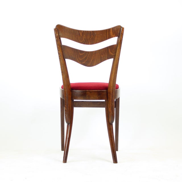 Wood Dining Chairs in Oak and Walnut, Czechoslovakia, 1960s, Set of 4 For Sale - Image 7 of 13
