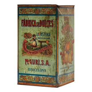 Metal Candy Box from Mauri, Barcelona, Spain, 1920s For Sale