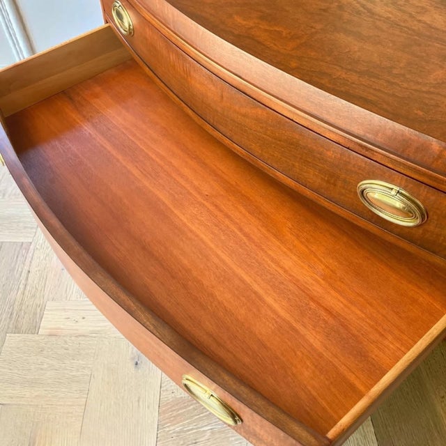 Vintage White Fine Furniture Bow Front Bachelor Chest | Dresser | Federal Style For Sale - Image 10 of 11