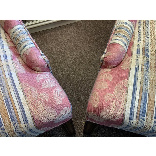 Textile 20th Century Chippendale Style Upholstered Chairs, Pair For Sale - Image 7 of 12