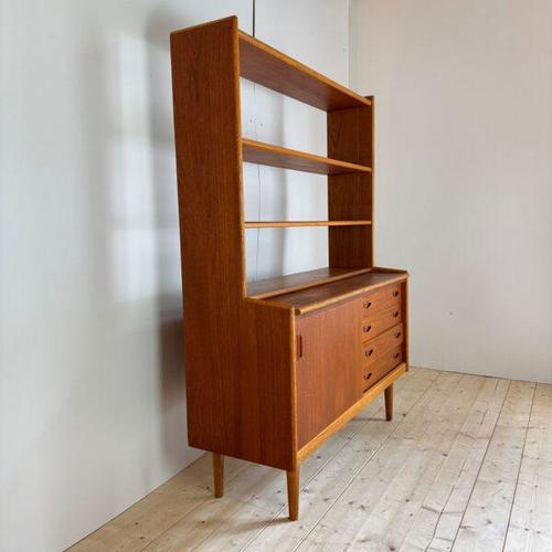 Sideboard Bookcase with Pull-Out Desk in Teak, Denmark, 1960s For Sale - Image 3 of 6