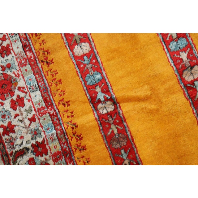 Contemporary Bright Saffron Antique Angora Oushak Rug, Early 20th Century - 3'11" x 6'1" For Sale - Image 3 of 6