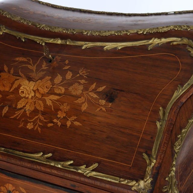 Antique French Louis XIV Inlaid Rosewood & Ormolu Lady’s Desk C1890 For Sale - Image 10 of 17