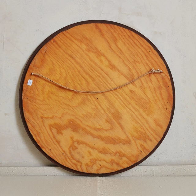 Blue 4/5 Blue Hand-Painted Enamel Mirror by Bodil Eje, Denmark 1960s For Sale - Image 8 of 9