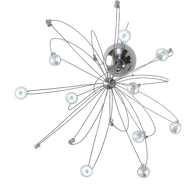 Chrome-Plated Spider Pendant Light, 1980s For Sale