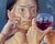 *** ABOUT THIS PAINTING *** * TITLE: ""Beautiful Girl with a Glass of Wine"" * ARTISTS: Victor Konotopsky * SIZE: 39x40...