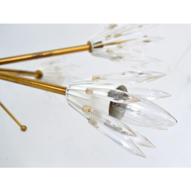 Emil Stejnar Austria Six Light Brass Blown Glass Flush Mount Sputnik Orbit, 1950 For Sale In Miami - Image 6 of 13