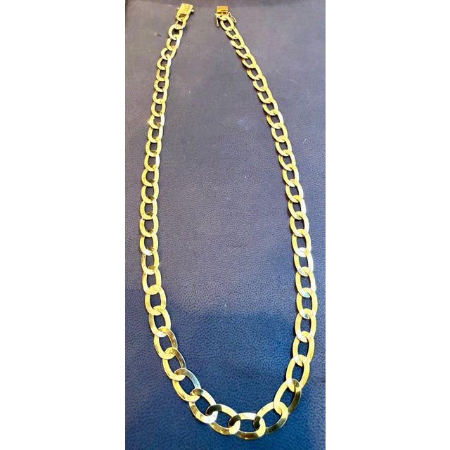 Metal Vintage 18 Karat Yellow Gold 19.7 Gm Miami Cuban Link Like Chain Unisex, 22" For Sale - Image 7 of 18