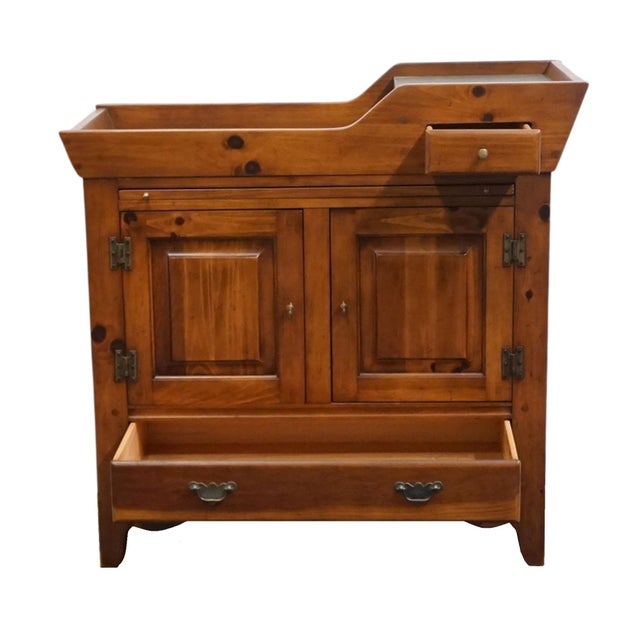 Brown Link Taylor Pilgrim Pine Collection Rustic Country French 40" Dry Sink Server 1515 For Sale - Image 8 of 16