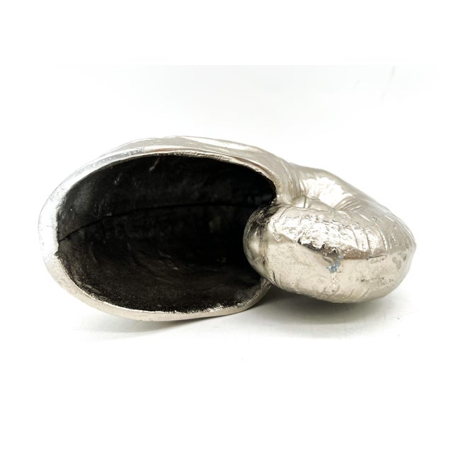 Metal Contemporary Cast Aluminum Nautilus Shell Sculpture / Model – Coastal / Organic Modern For Sale - Image 7 of 8