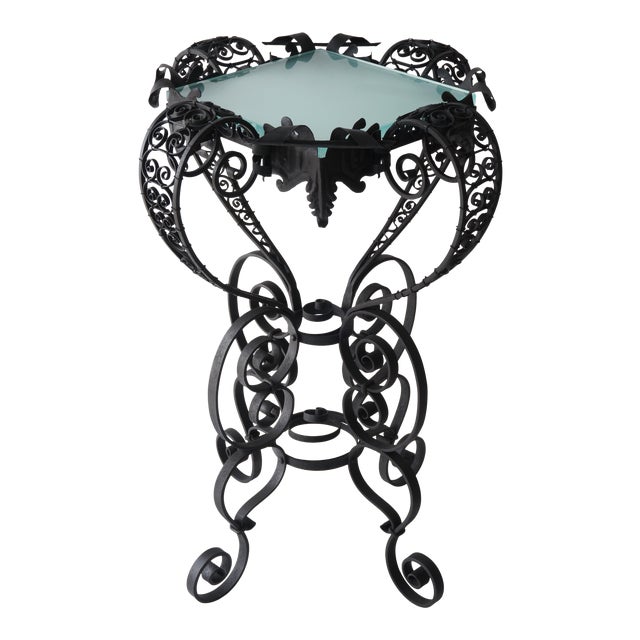 Mizner Spanish Colonial Style Garden Pedestal Wrought Iron For Sale