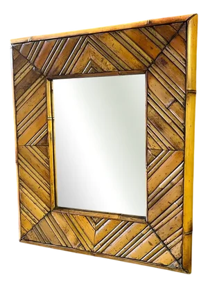 Vintage Bamboo Wide Framed Mirror