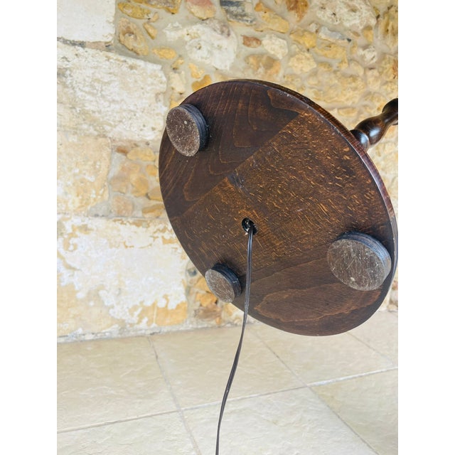 Vintage Turned Wood Floor Lamp, 1950s For Sale - Image 12 of 18