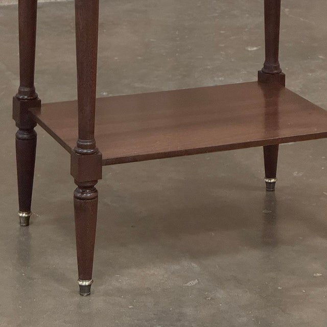 Auburn Antique French Directoire Mahogany End Table With Carrara Marble For Sale - Image 8 of 14